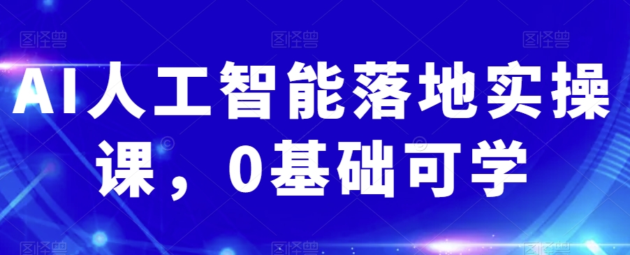 AI人工智能落地实操课，0基础可学-千城资源网