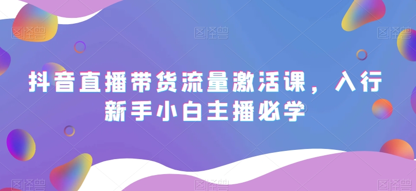 抖音直播带货流量激活课，入行新手小白主播必学-千城资源网