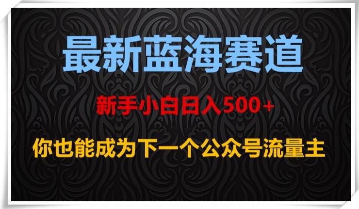 最新蓝海赛道，新手小白日入500+，你也能成为下一个公众号流量主【揭秘】-千城资源网