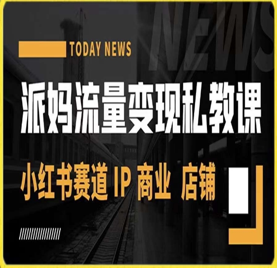 派妈流量变现私教课，小红书赛道IP  商业  店铺-千城资源网