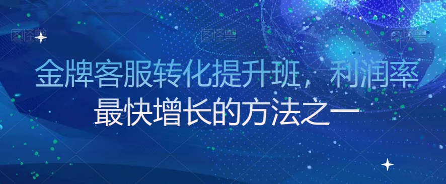 金牌客服转化提升班，利润率最快增长的方法之一-千城资源网