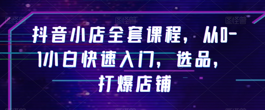 抖音小店全套课程，从0-1小白快速入门，选品，打爆店铺-千城资源网