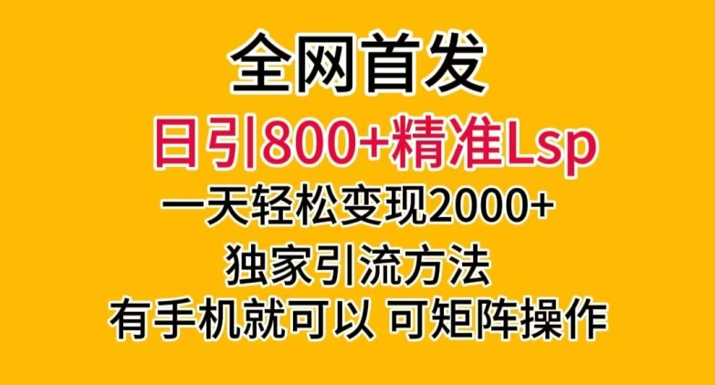 全网首发！日引800+精准老色批，一天变现2000+，独家引流方法，可矩阵操作【揭秘】-千城资源网