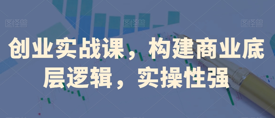 创业实战课，​构建商业底层逻辑，实操性强-千城资源网