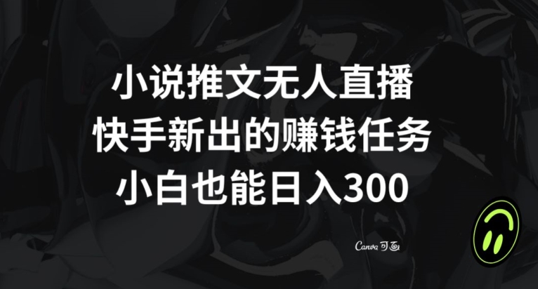 小说推文无人直播，快手新出的赚钱任务，小白也能日入300+【揭秘】-千城资源网