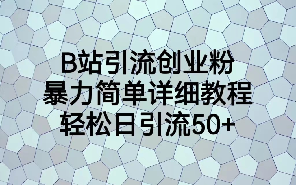 B站引流创业粉，暴力简单详细教程，轻松日引流50+-千城资源网
