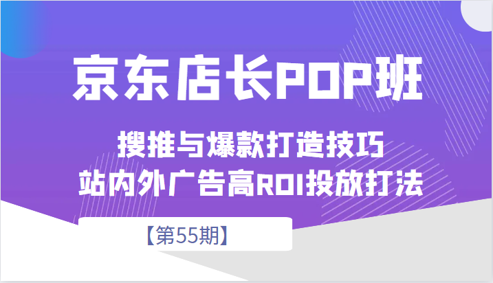 京东店长POP班【第55期】，京东搜推与爆款打造技巧，站内外广告高ROI投放打法-千城资源网