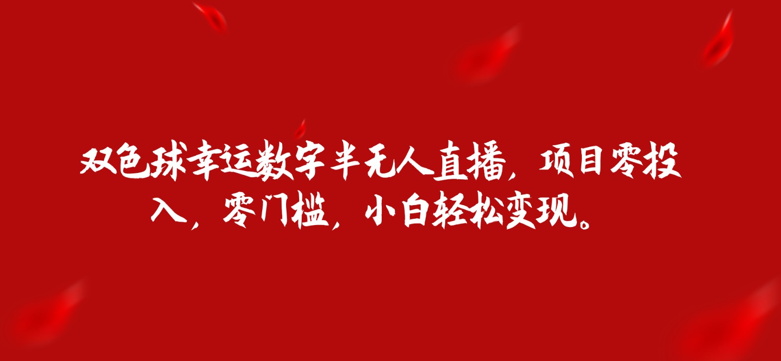 双色球幸运数字半无人直播，项目零投入，零门槛，小白轻松变现。-千城资源网