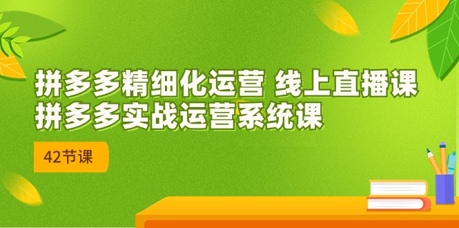 2023年8月新课-拼多多精细化运营 线上直播课：拼多多实战运营系统课-42节-千城资源网