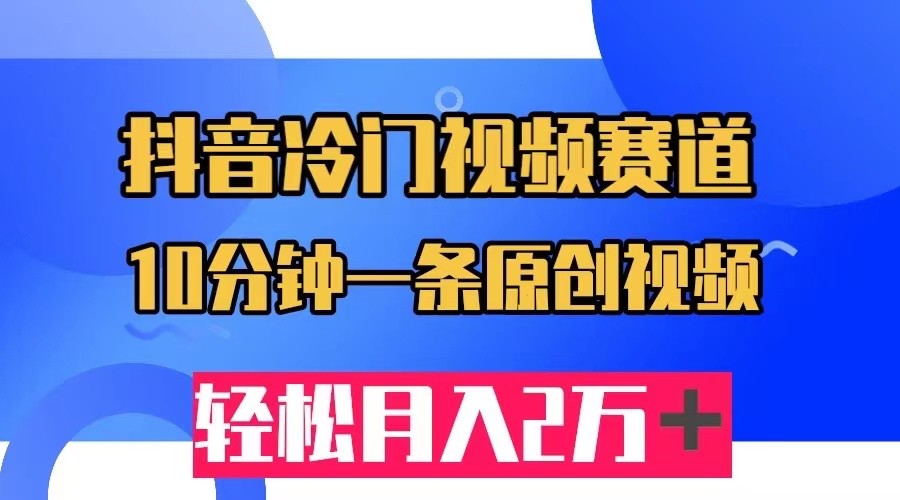 抖音冷门视频赛道，10分钟一条视频，轻松月入2W＋-千城资源网