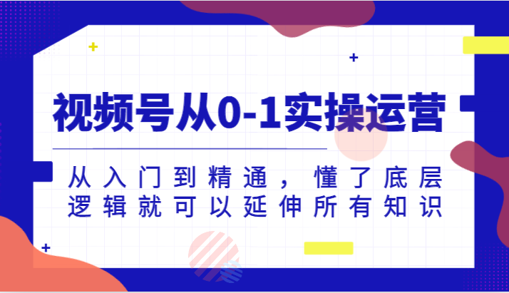 视频号从0-1实操运营，从入门到精通，懂了底层逻辑就可以延伸所有知识-千城资源网