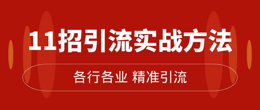 精准引流术：11招引流实战方法，让你私域流量加到爆（11节课完整版）-千城资源网