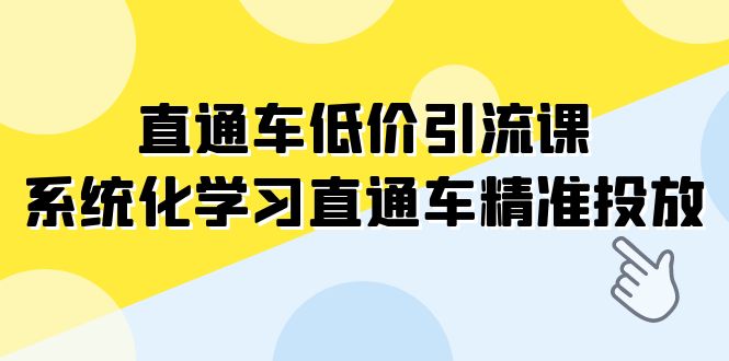 直通车-低价引流课，系统化学习直通车精准投放（14节课）-千城资源网