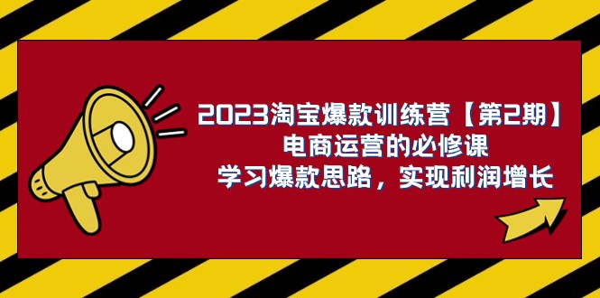 2023淘宝爆款训练营【第2期】电商运营的必修课，学习爆款思路 实现利润增长-千城资源网