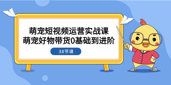 萌宠·短视频运营实战课：萌宠好物带货0基础到进阶（38节课）-千城资源网