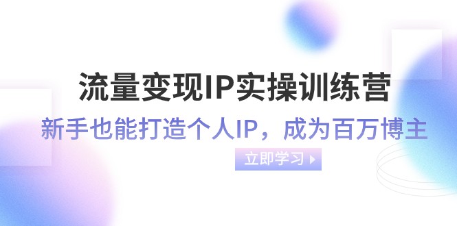 流量变现IP实操训练营：新手也能打造个人IP，成为百万 博主（46节课）-千城资源网