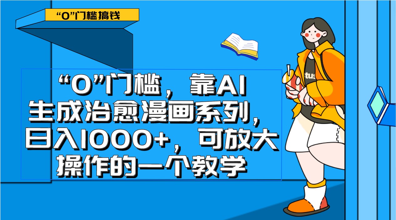 0门槛，靠AI生成治愈漫画系列，日入1000+，可放大操作的一个教学-千城资源网