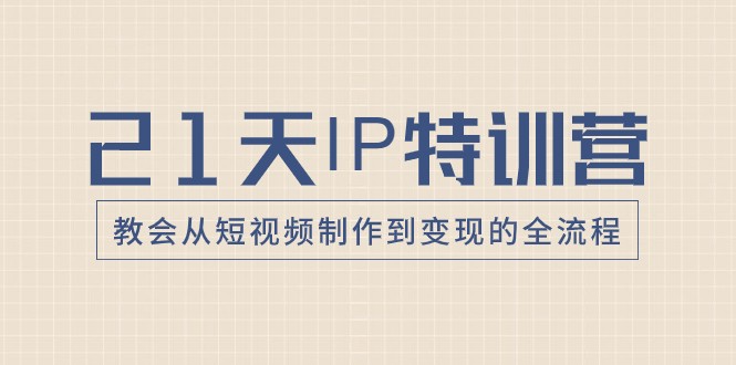 21天IP特训营，教会从短视频制作到变现的全流程-千城资源网