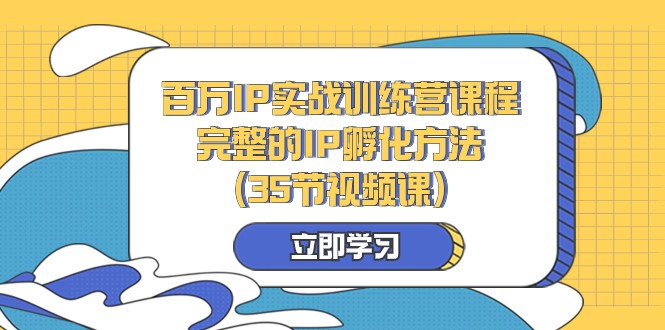 百万IP实战训练营课程，完整的IP孵化方法（35节视频课）-千城资源网
