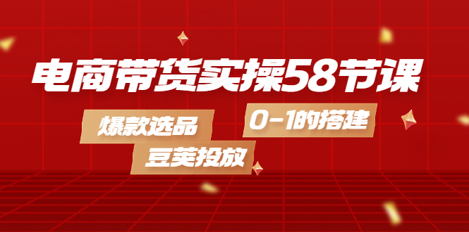 （4024期）电商带货实操58节课，爆款选品，豆荚投放，0-1的搭建-千城资源网
