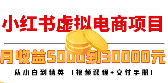 （4454期）小红书虚拟电商项目：从小白到精英 月收益5000到30000 (视频课程+交付手册)-千城资源网