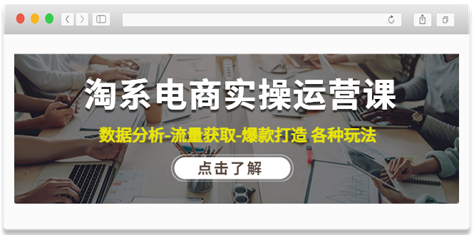 （4463期）淘系电商实操运营课：数据分析-流量获取-爆款打造 各种玩法（63节）-千城资源网