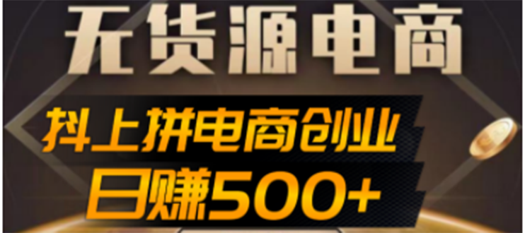 （4475期）抖上拼无货源电商创业项目、外面收费12800，日赚500+的案例解析参考-千城资源网