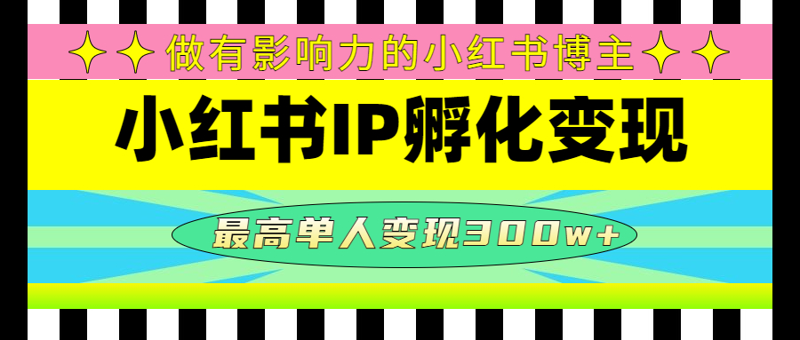 （4612期）某收费培训-小红书IP孵化变现：做有影响力的小红书博主，最高单人变现300w+-千城资源网