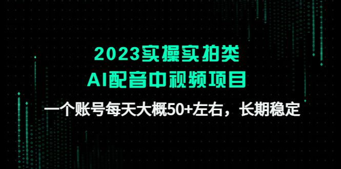 （4674期）2023实操实拍类AI配音中视频项目，一个账号每天大概50+左右，长期稳定-千城资源网