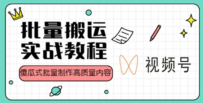（4762期）视频号批量搬运实战赚钱教程，傻瓜式批量制作高质量内容【附视频教程+PPT】-千城资源网