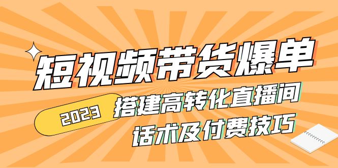 （4796期）2023短视频带货爆单 搭建高转化直播间 话术及付费技巧(无中创水印)-千城资源网