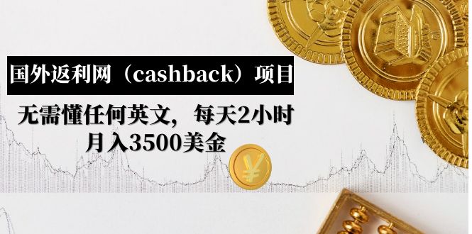 （4888期）国外返利网（cashback）项目：无需懂任何英文，每天2小时，月入3500美金-千城资源网