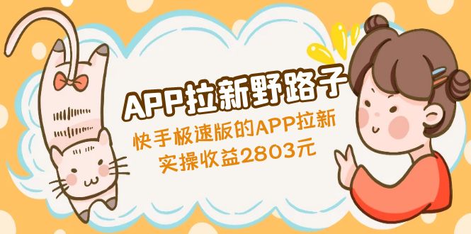 （4946期）APP拉新野路子：快手极速版的APP拉新赚，实操收益2803元-千城资源网