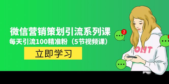 （4949期）价值百万的微信营销策划引流系列课，每天引流100精准粉（5节视频课）-千城资源网