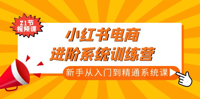 （4952期）小红书电商进阶系统训练营：新手从入门到精通系统课（21节视频课）-千城资源网