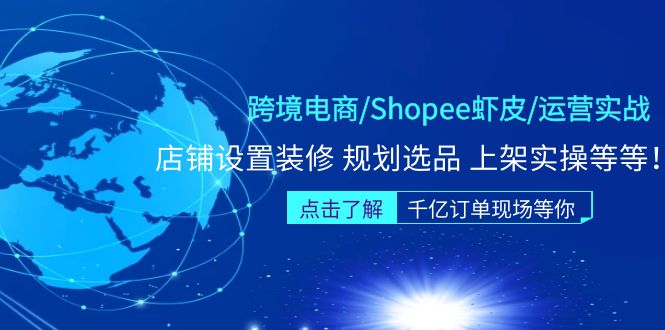 （5004期）跨境电商/Shopee虾皮/运营实战训练营：店铺设置装修 规划选品 上架实操等等-千城资源网