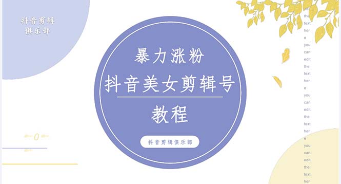 （5109期）抖音快手暴力涨粉美女混剪视频教程 百分百过原创图片教程 附带违规申诉方法-千城资源网
