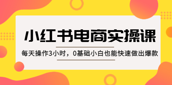 （5190期）小红书·电商实操课：每天操作3小时，0基础小白也能快速做出爆款！-千城资源网