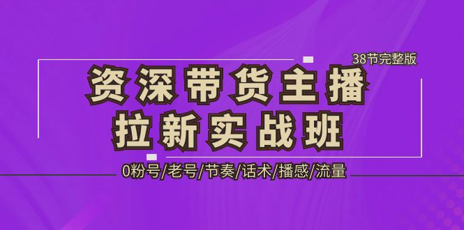 （5191期）资深·带货主播拉新实战班，0粉号/老号/节奏/话术/播感/流量-38节完整版-千城资源网
