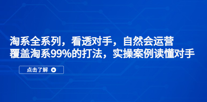 （5233期）淘系全系列，看透对手，自然会运营，覆盖淘系99%·打法，实操案例读懂对手-千城资源网
