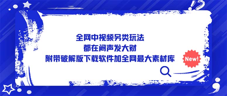 （5242期）全网中视频另类玩法，都在闷声发大财，附带破解版下载软件加全网最大素材库-千城资源网