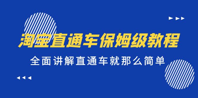 （5328期）淘宝直通车保姆级教程，全面讲解直通车就那么简单！-千城资源网