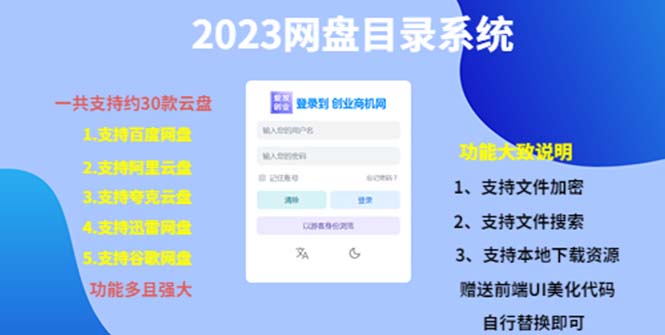 （5470期）（项目课程）2023网盘目录运营系统，一键安装教学，一共支持约30款云盘-千城资源网