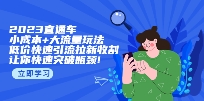 （5471期）2023直通小成本+大流量玩法，低价快速引流拉新收割，让你快速突破瓶颈!-千城资源网