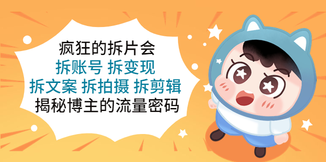 （5489期）疯狂的拆片会：拆账号 拆变现 拆文案 拆拍摄 拆剪辑  揭秘博主的流量密码-千城资源网