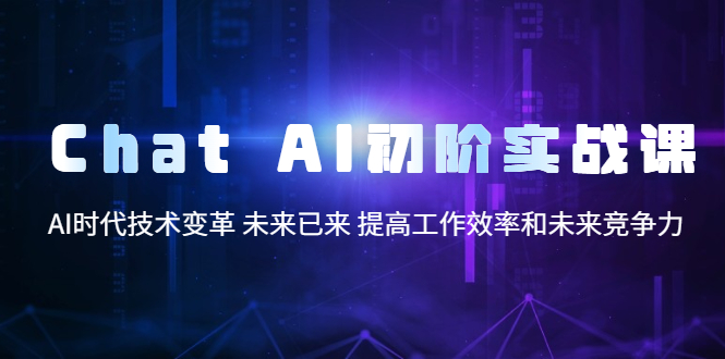（5610期）Chat AI初阶实战课，AI时代技术变革 未来已来 提高工作效率和未来竞争力-千城资源网
