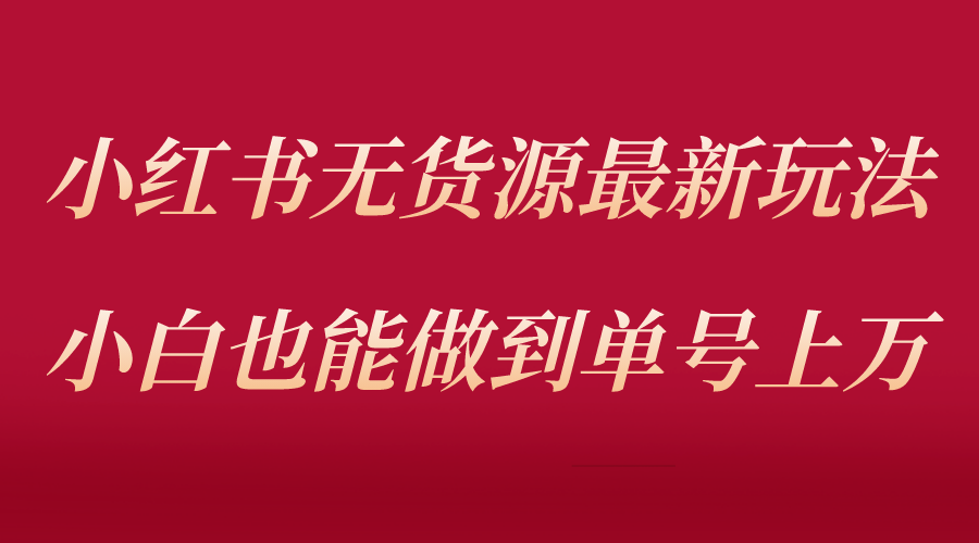（5646期）小红书无货源最新螺旋起号玩法，电商小白也能做到单号上万（收费3980）-千城资源网