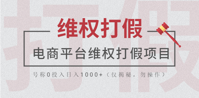 （5709期）电商平台维权打假项目，号称0投入日入1000+（仅揭秘，勿操作）-千城资源网