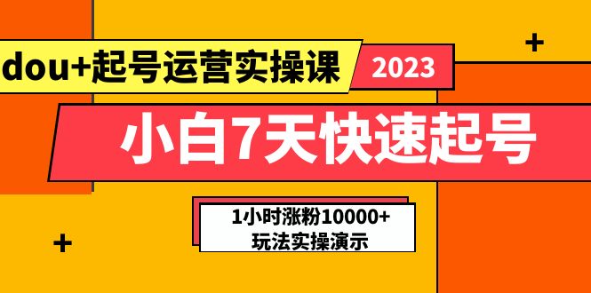（5878期）小白7天快速起号：dou+起号运营实操课，实战1小时涨粉10000+玩法演示-千城资源网