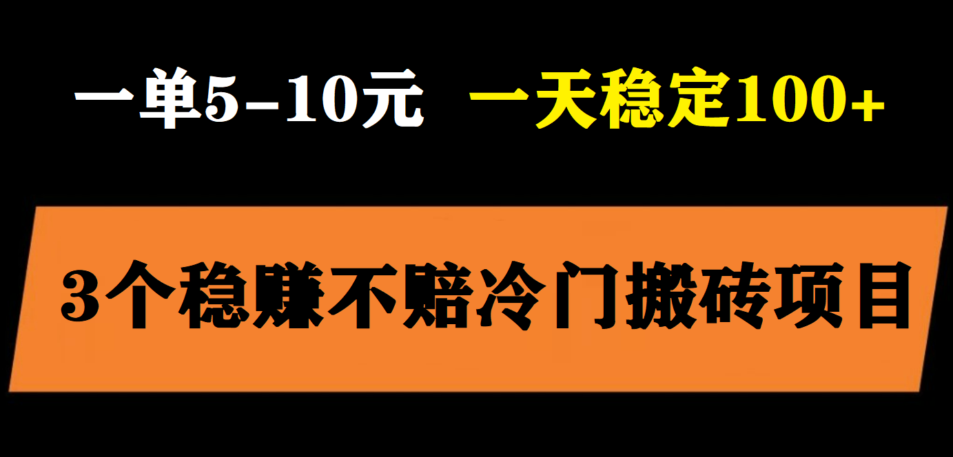 （5984期）3个最新稳定的冷门搬砖项目，小白无脑照抄当日变现日入过百-千城资源网